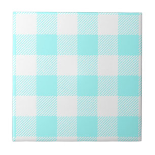 Azulejo Patrón de comprobación de Gingham (azul claro)