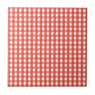 Azulejo Patrón de comprobación de Gingham rojo