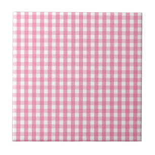 Azulejo Patrón de comprobación de Gingham rosa