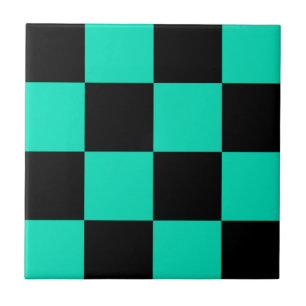 Azulejo Patrón de comprobación de negro verde