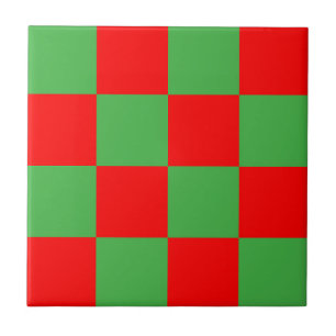 Azulejo Patrón de comprobación de verde rojo