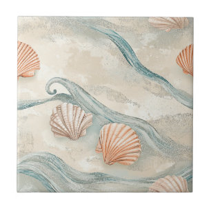 Azulejo Patrón de conchas de casa de playa