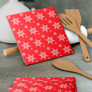 Azulejo Patrón de copos de nieve, copos de nieve blancos, 