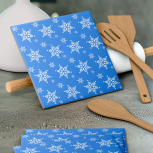Azulejo Patrón de copos de nieve, copos de nieve blancos, 