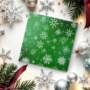 Azulejo Patrón de copos de nieve verdes Fiesta Vacaciones