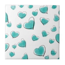 Patrón de Corazón de Acuarela Cuta