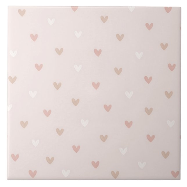 Azulejo Patrón de corazón minimal suave (Frente)