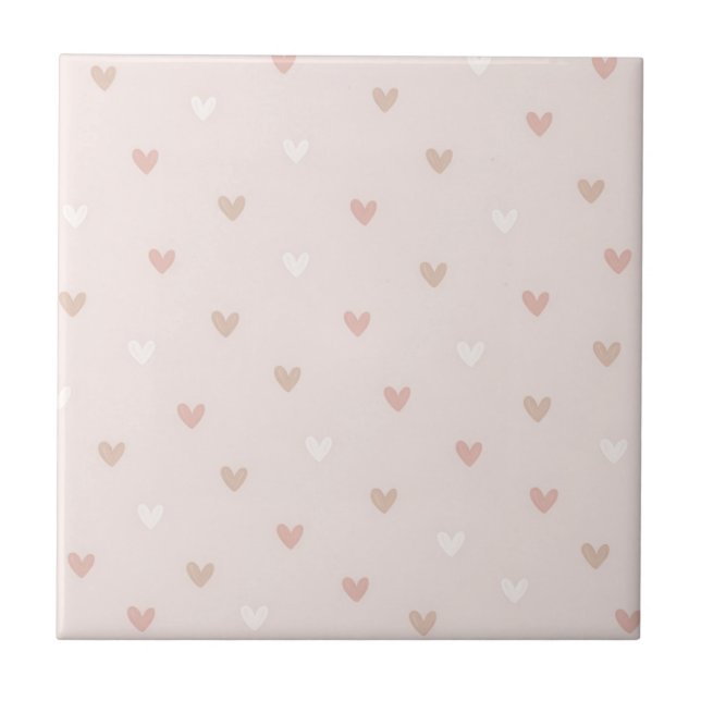 Azulejo Patrón de corazón minimal suave (Frente)