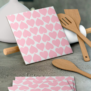 Azulejo Patrón de corazón rosado, romántico, amor