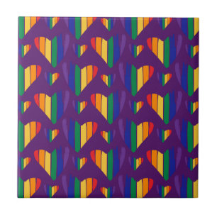 Azulejo Patrón de corazones arco iris