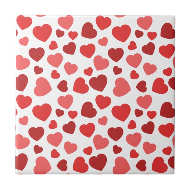 Azulejo Patrón De Corazones, Corazones Rojos, Patrón De Co (Frente)