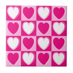 Azulejo Patrón de corazones rosados