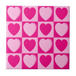 Azulejo Patrón de corazones rosados