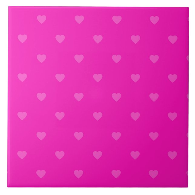 Azulejo Patrón de corazones rosas (Frente)