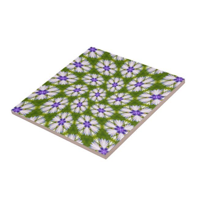 Azulejo Patrón de cornflores blancas (Lado)