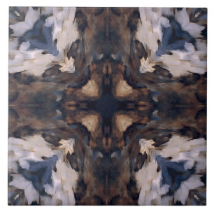 Azulejo Patrón de cosecha con beige, marrón, blanco y az