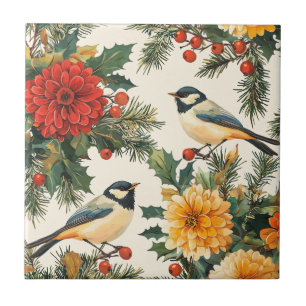 Azulejo Patrón de Crema de Navidad de Carbonero Dahlia Car