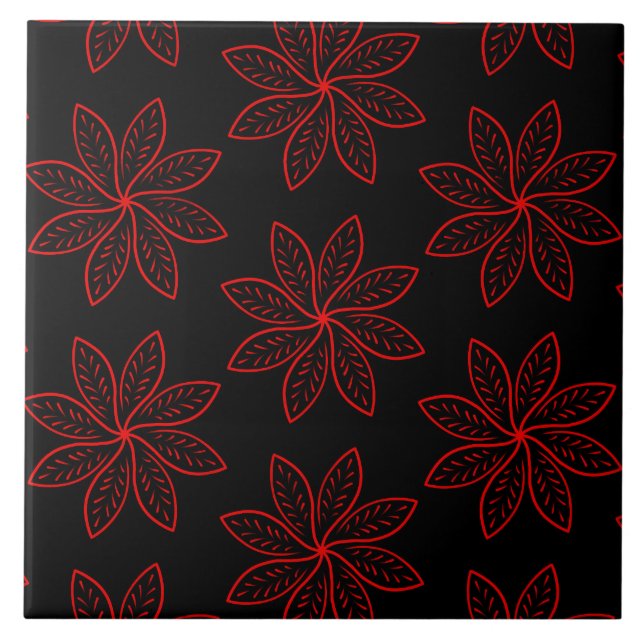 Azulejo Patrón de Crimson en negro (Frente)