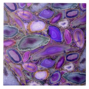 Azulejo Patrón de cristal geográfico - Púrpura y violet