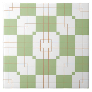 Azulejo Patrón de Cuadrícula de Cuadros Verdes Salvia