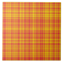 Azulejo Patrón de Cuadro Escocés Amarillo Naranja