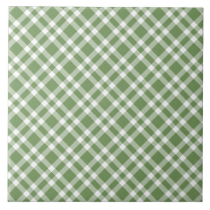 Azulejo Patrón de Cuadro Escocés Verde Blanco