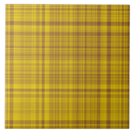Azulejo Patrón de Cuadros Amarillo Marrón