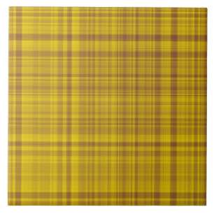 Azulejo Patrón de Cuadros Amarillo Marrón