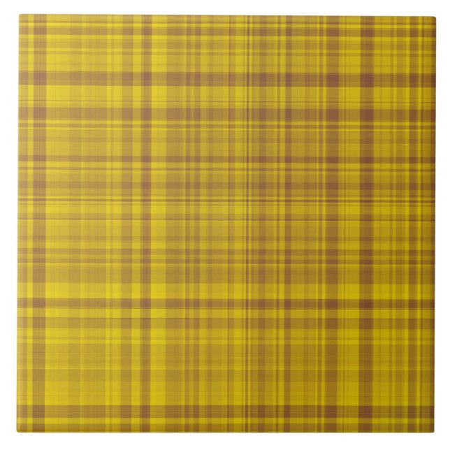 Azulejo Patrón de Cuadros Amarillo Marrón (Frente)