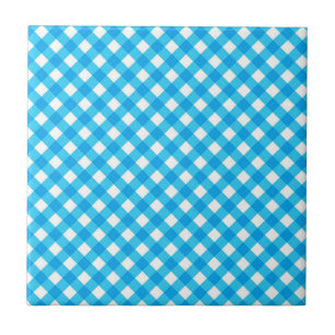Azulejo Patrón de cuadros azules brillantes