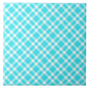 Azulejo Patrón de Cuadros Azules y Blancos