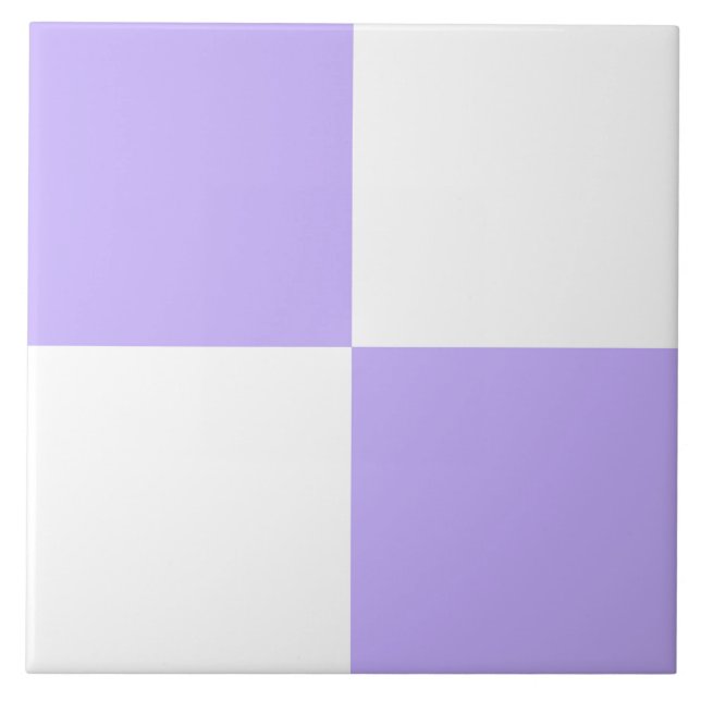 Azulejo Patrón de cuadros blancos y morados (Frente)