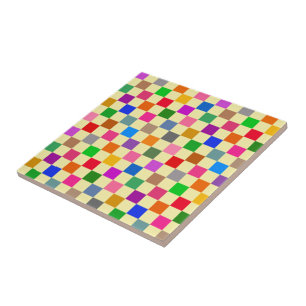 Azulejo Patrón de cuadros de colores amarillo