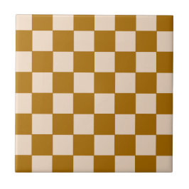 Azulejo Patrón de cuadros en beige cálido