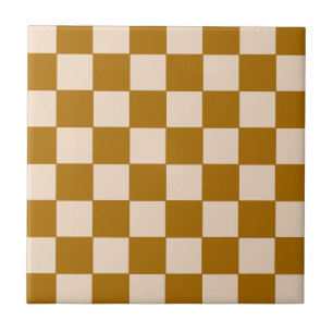 Azulejo Patrón de cuadros en beige cálido