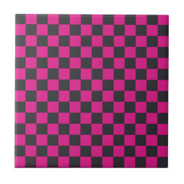 Azulejo Patrón de cuadros magenta y humo