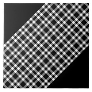 Azulejo Patrón de Cuadros Negro Blanco