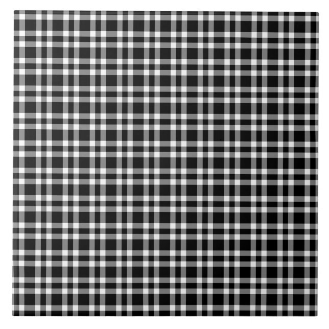 Azulejo Patrón de cuadros negros y blancos (Frente)