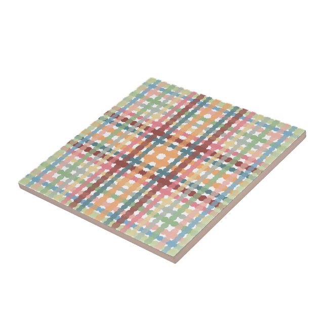 Azulejo Patrón de cuadros pastel punteado  (Lado)