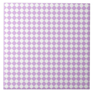 Azulejo Patrón de cuadros púrpura y blanco