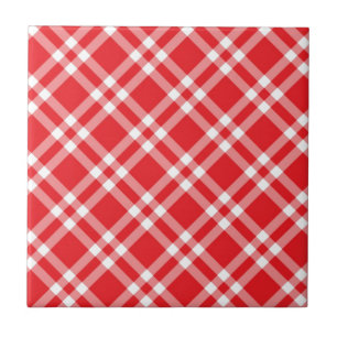 Azulejo Patrón de cuadros rojos