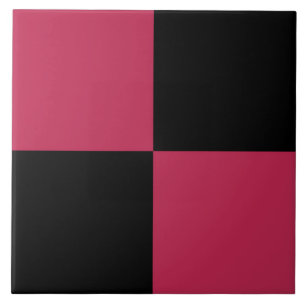 Azulejo Patrón de cuadros rojos y negros