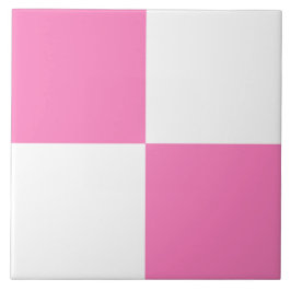 Azulejo Patrón de cuadros rosa y blanco