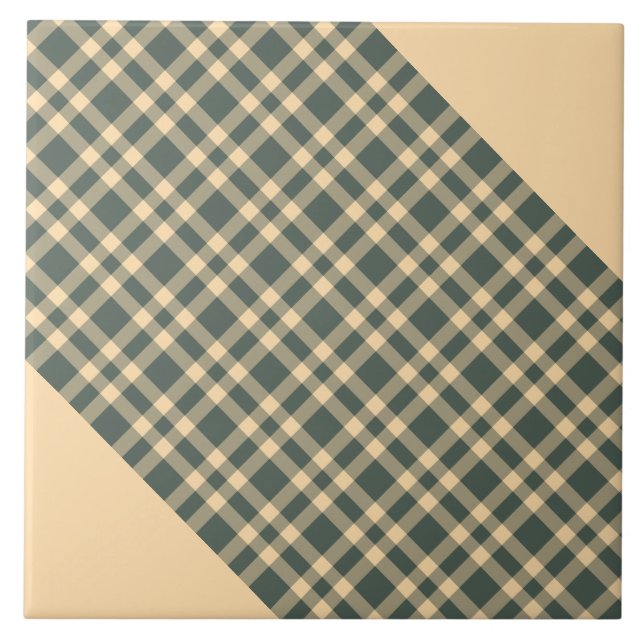 Azulejo Patrón de Cuadros Verde Amarillo (Frente)