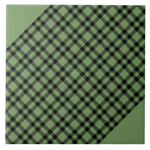 Azulejo Patrón de Cuadros Verde Negro
