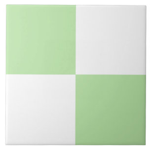 Azulejo Patrón de cuadros verdes y blancos