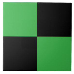 Azulejo Patrón de cuadros verdes y negros