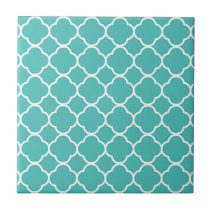 Azulejo Patrón de cuatrefoil azul-verde