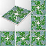 Azulejo Patrón de cuatro peces de la era victoriana Art No<br><div class="desc">Se trata de un diseño de patrones de impresión digitalmente realzado derivado de un antiguo Art Nouveau de la era victoriana o de arte y artesanía de diseño de pescado de Maurice Pillard Verneuil. Puede personalizar del color de fondo.</div>