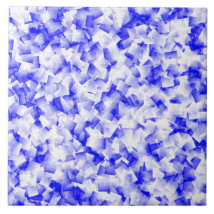 Azulejo Patrón de cubismo blanco azul